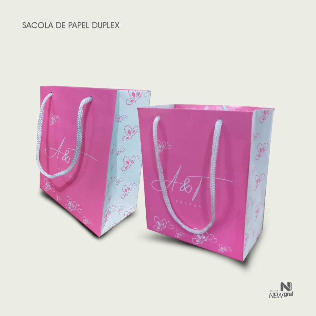 Sacolas de papel duplex 12×14 personalizada 250 unidades – New Grafica